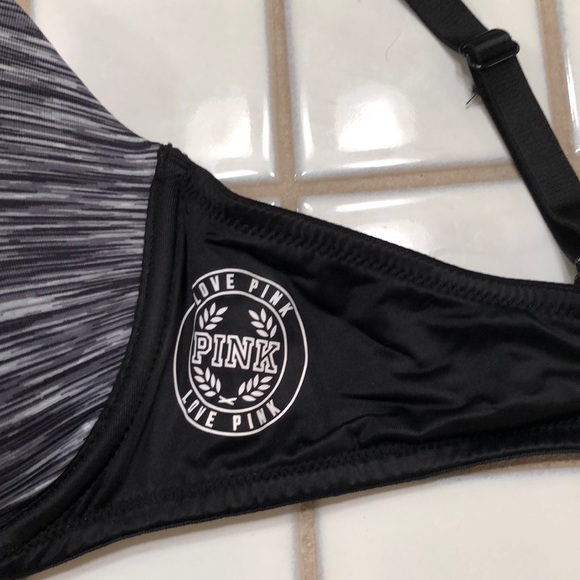 Black and white striped Love Pink bra - Picture 3 of 3